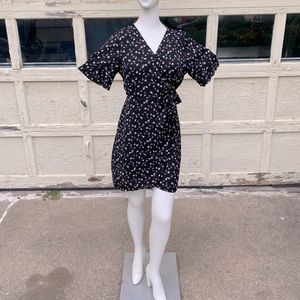 Romwe Size Large Floral Print Wrap Dress
